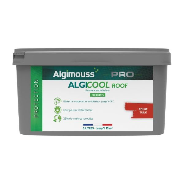 Peinture Anti-chaleur pour Toiture Algicool Roof Rouge 3016 Seau de 5L