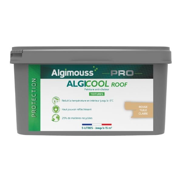 Peinture Anti-chaleur pour Toiture Algicool Roof Rouge 1001 Seau de 5L