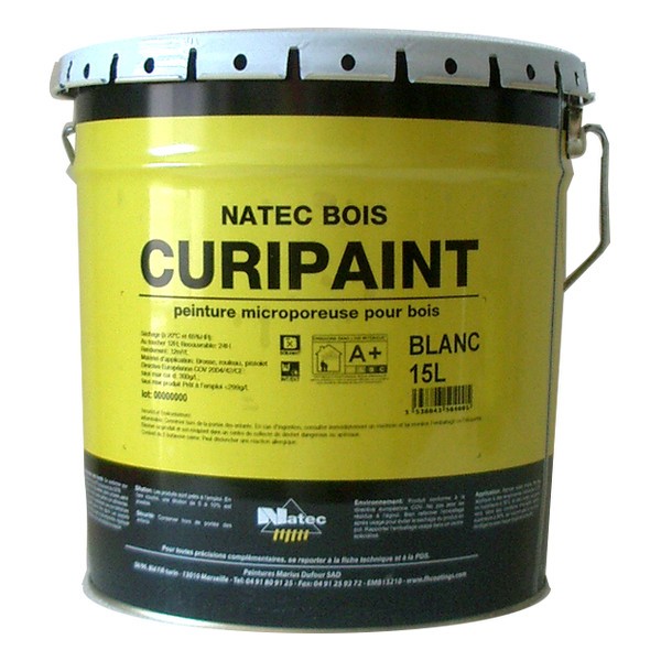 Peinture microporeuse pour bois Curipaint Natec toutes teintes, 1 l