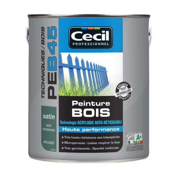 Peinture Bois Haute Performance Cecil PE B45 Vert Normand Satin 2,5L