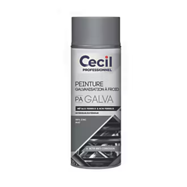 Peinture de Galvanisation à Froid Cecil PA GALVA Zinc Mat 400ml