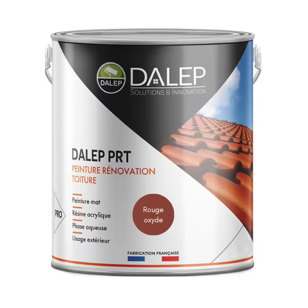 Peinture de Rénovation pour Toiture Dalep PRT Rouge Oxyde, Seau de 3L