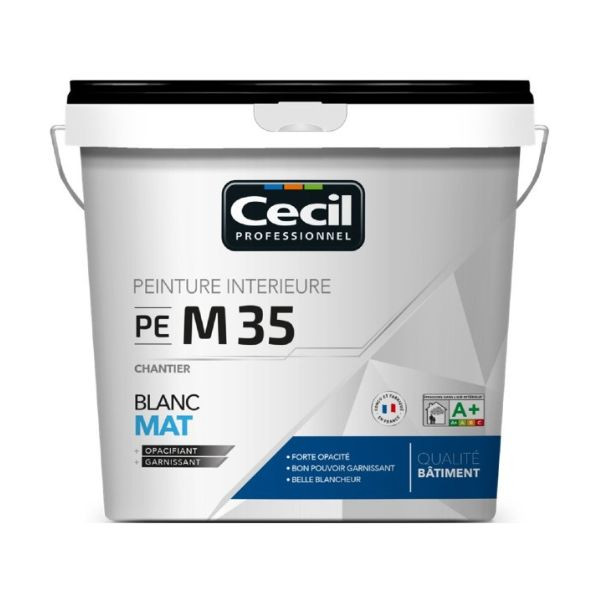 Peinture Intérieur Chantier Cecil PE M35 Blanc Mat 5L