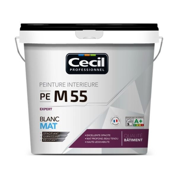 Peinture Intérieur Expert Cecil PE M55 Blanc Mat 10L