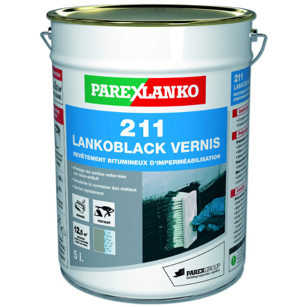 Peinture d'imperméabilisation 211 Lankoblack Vernis, 5 litres
