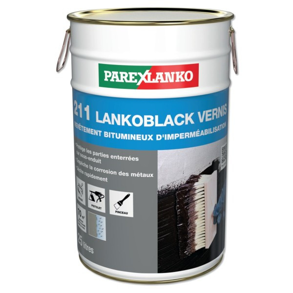 Peinture Noire Bitumeuse Lankoblack Vernis 25 l 211 ParexLanko L21125