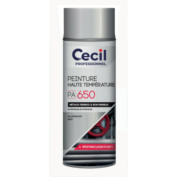 Peinture Résistance Haute Température Cecil PA 650 Aluminium Mat 400ml