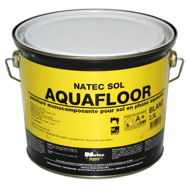 Peinture sol Aquafloor Natec toutes teintes, 15 litres