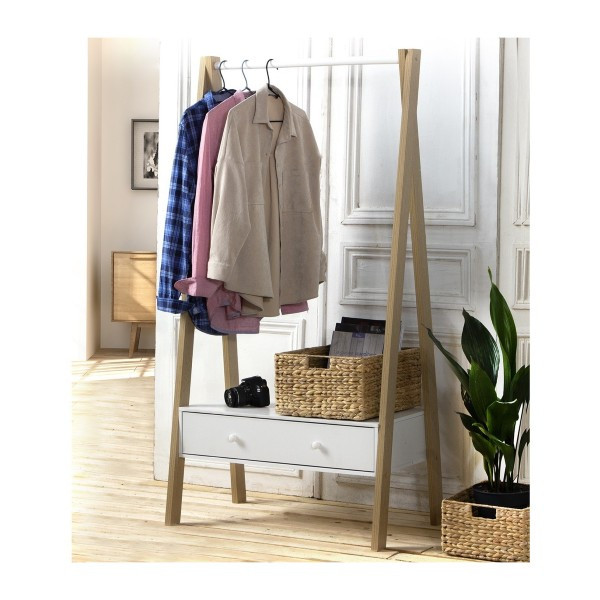 Atmosphera Portant à Vêtements Enfant Maison Bois Blanc 60x100 Cm