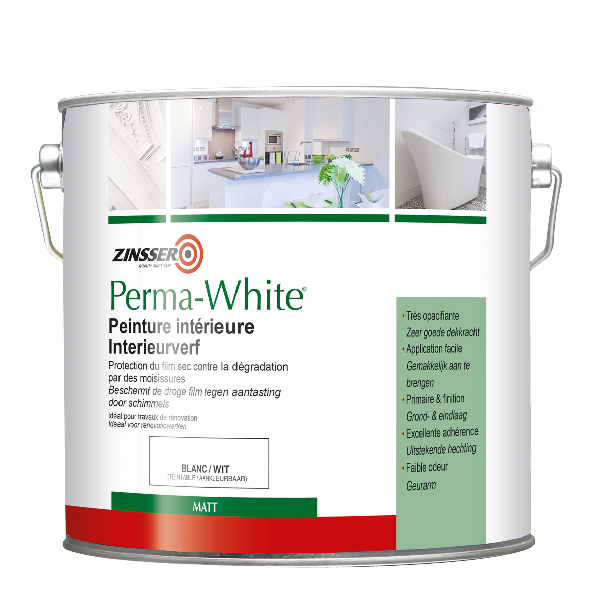 Peinture Locaux Humides Blanche Velours Perma-white Zinsser