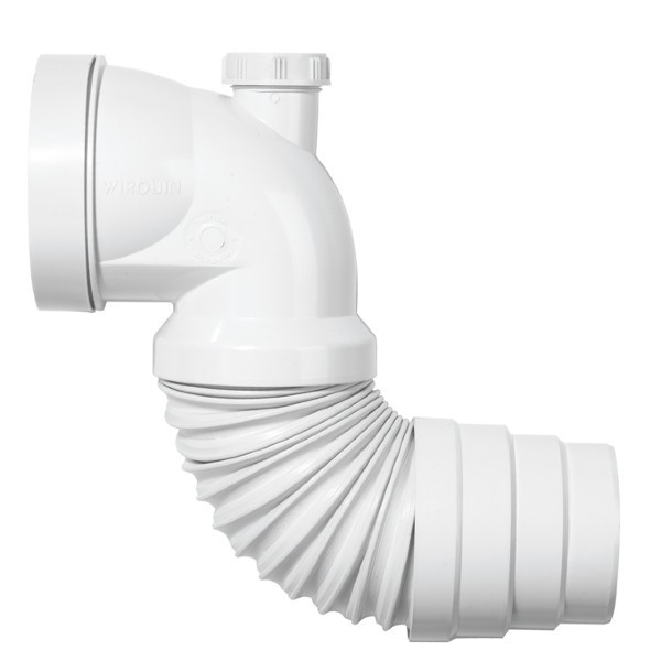 Pipe WC Coudée Extensible Wirquin 230-390mm ⌀85 à 105 mm 70718864