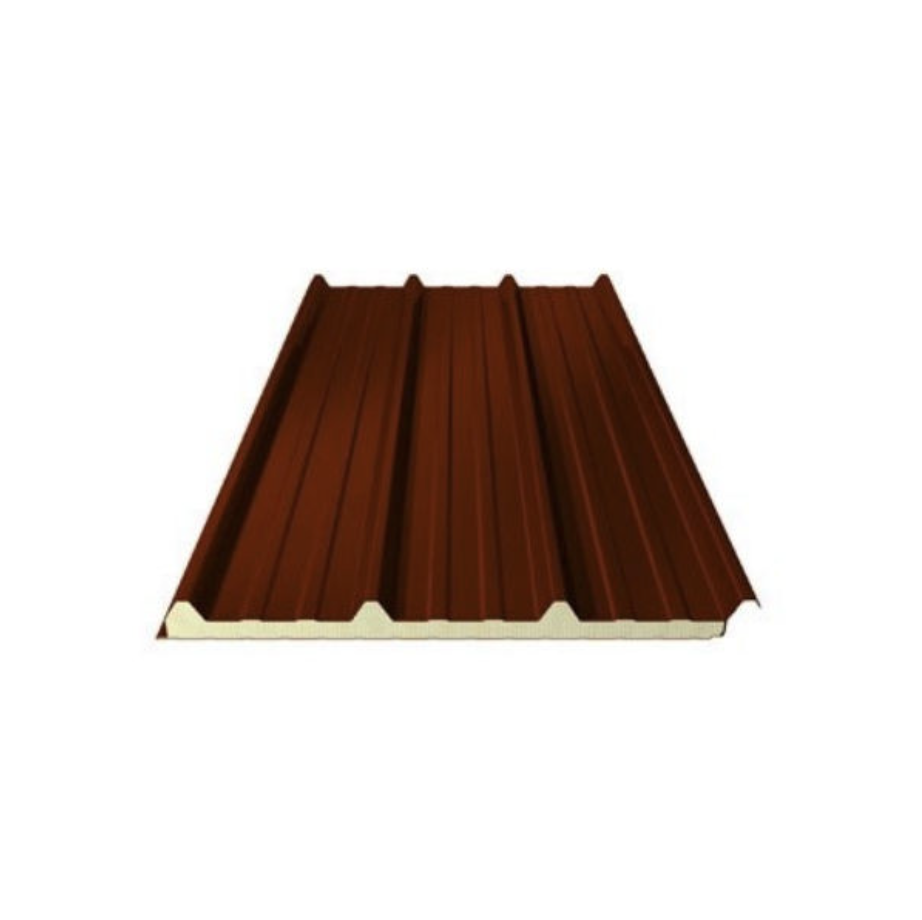 Plaque acier isolée 60 mm Brun/Rouge RAL 8012, 1 x 5,10 m 