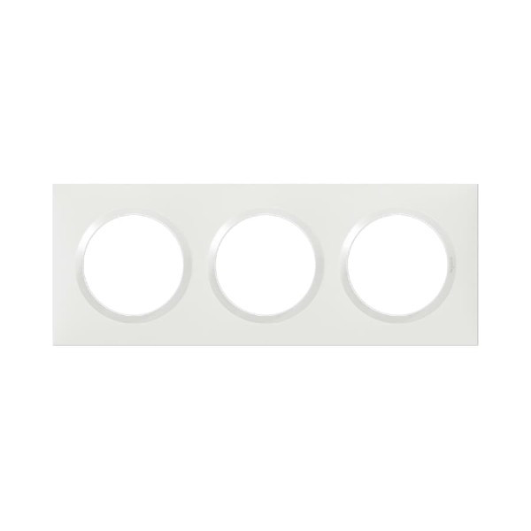4 Plaques De Finition Legrand Dooxie – 3 Postes, Carré, Blanc, Réf 6008 003