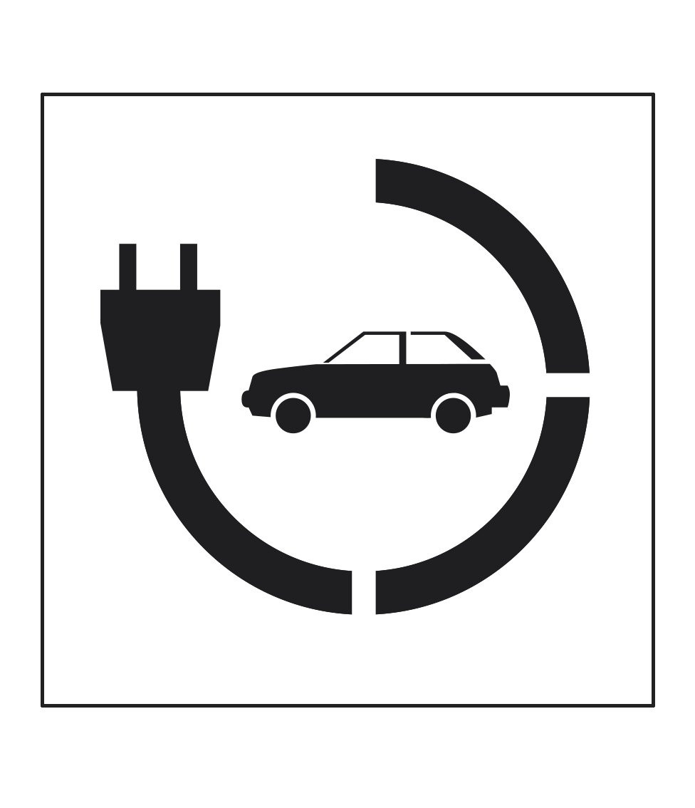 Pochoir Stationnement voiture électrique 45x40cm