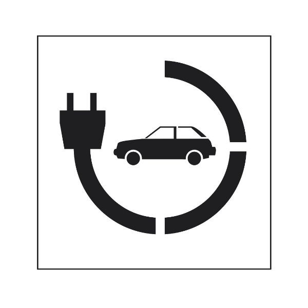 Pochoir Stationnement voiture électrique 90x80cm