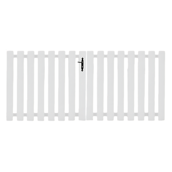 Portail Battant PVC Lames ajourées Lyon Blanc RAL 9016, H 1,20 m