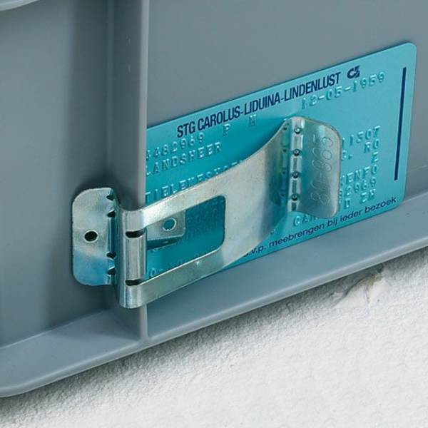 Porte-étiquette clipsable Galva Engels pour Bac plastique, 70 x 30 mm