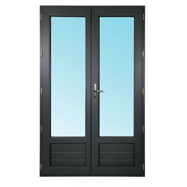 Porte Fenêtre PVC 2 Vantaux 205 x 120 cm Gris
