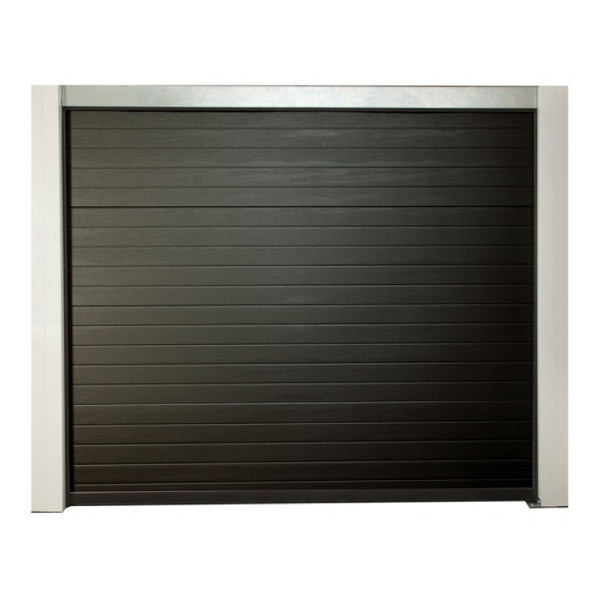 Porte de garage sectionnelle motorisée H 200 Larg 300 cm Gris 