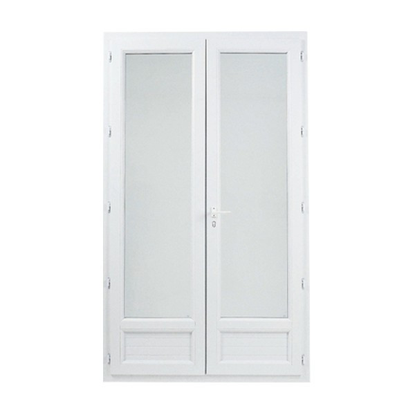 Porte Fenêtre PVC 2 Vantaux 225 x 120 cm Blanc