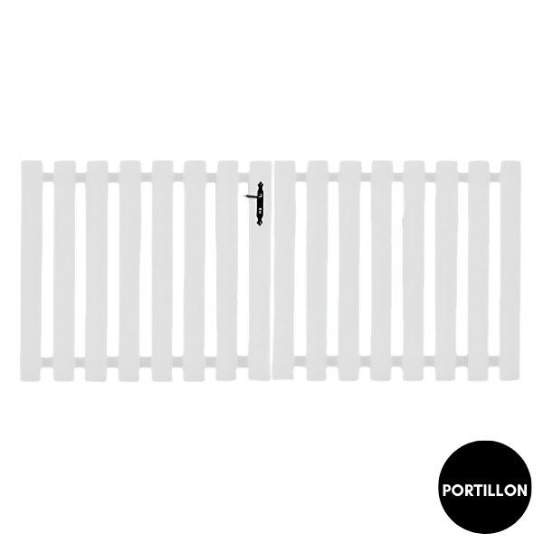 Portillon PVC Lames ajourées Lyon Blanc 9016, H 1,20 x 1 m
