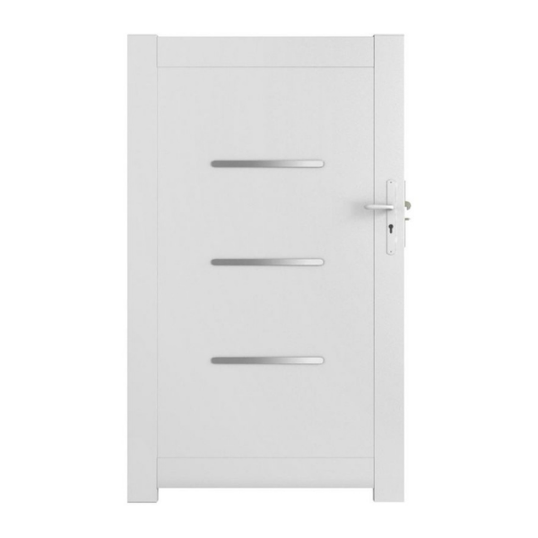 Portillon PVC Lames pleines Caen Blanc 9016, H 1,60 x 1 m