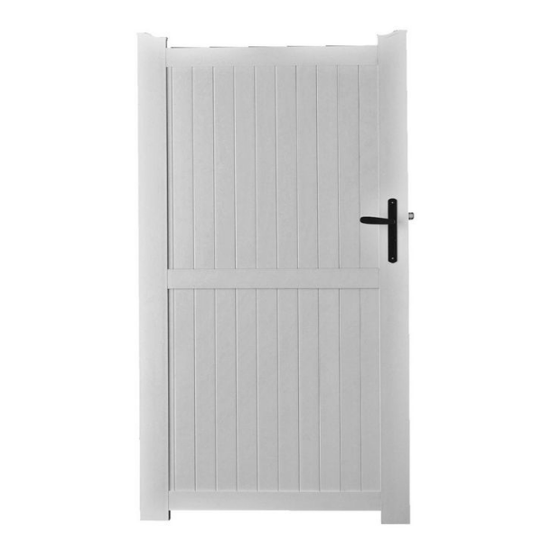 Portillon PVC Lames pleines Nantes Blanc, H 1,60 x 1 m