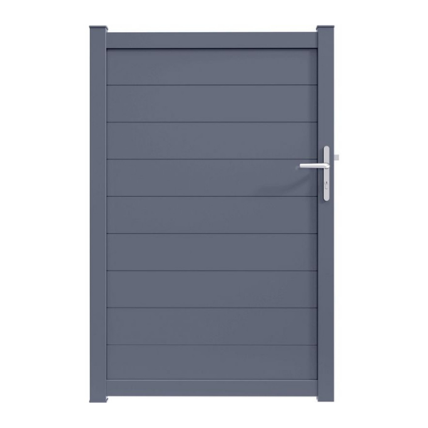 Portillon PVC Lames pleines Paris 7016 Struc, H 1,60 x 1 m