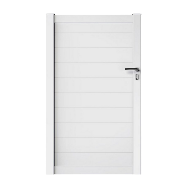 Portillon PVC Lames pleines Paris Blanc, H 1,60 x 1 m