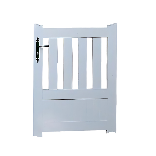 Portillon PVC Lames semi-ajourées Nice Blanc, H 1,25 x 1 m
