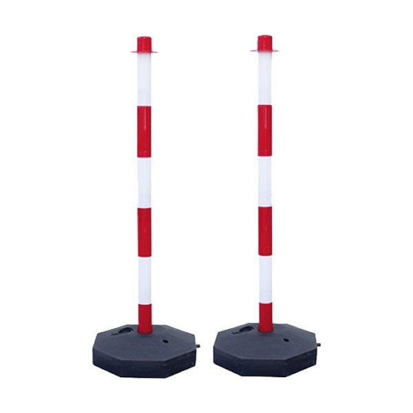 Poteau de Balisage PVC + Base Vide Viso PPE1002RB Rouge/Blanc x 2