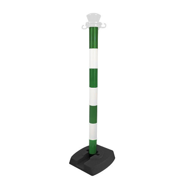 Poteau Pliant PVC H95cm + Base Vide Viso PPC500VB, Vert/Blanc