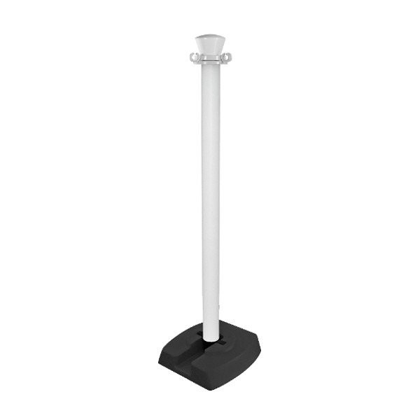 Poteau Pliant PVC H95cm + Base Lestée Viso PPC500LOB, Blanc