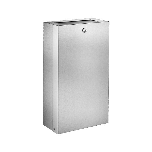 Poubelle Murale Delabie Inox 16 litres avec Trappe et Serrure 6617