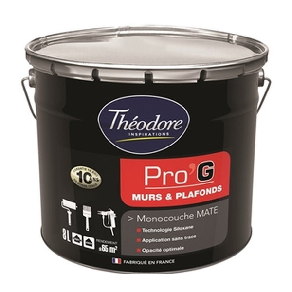 Peinture Monocouche Théolaur mat blanc, pot de 8l