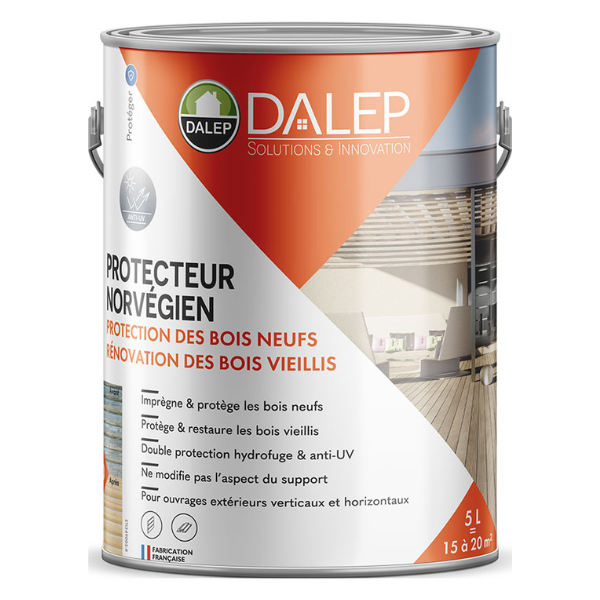 Protection et Rénovation Bois Dalep Protecteur Norvégien Pot de 5L 