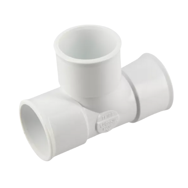 Raccord Té Pied de Biche PVC F-F 87°30 Nicoll TF188BL Blanc, ⌀32mm