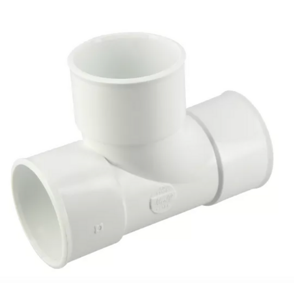 Raccord Té Pied de Biche PVC F-F 87°30 Nicoll TJ188BL Blanc, ⌀50mm