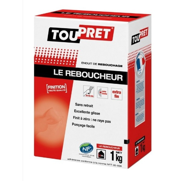 Enduit de Rebouchage en Poudre Toupret Le Reboucheur Blanc Etui 1kg