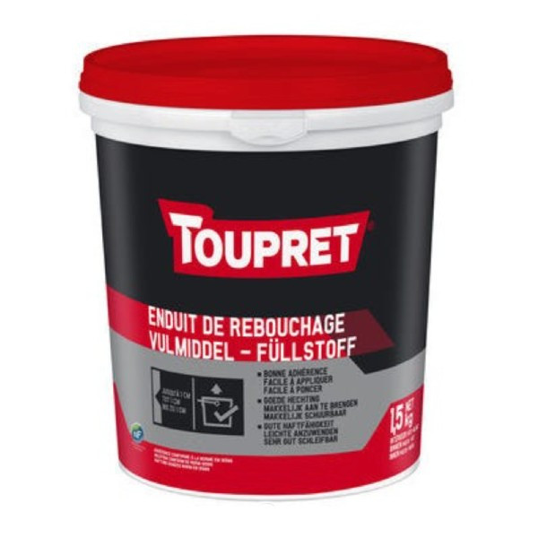 Enduit de Rebouchage Toupret en Pâte Pot 1,5 kg 