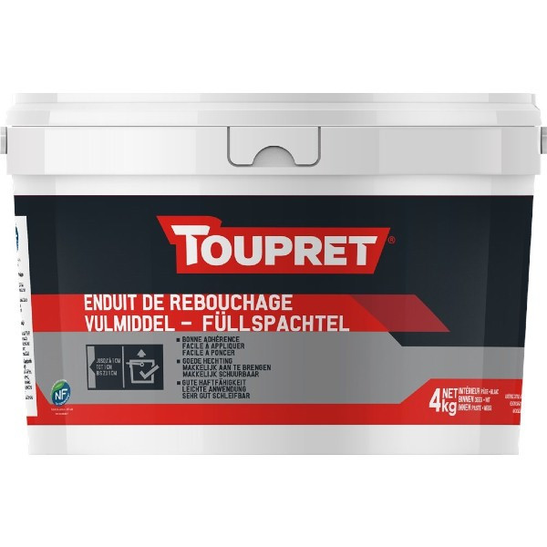 Enduit de Rebouchage Toupret en Pâte Seau 4 kg 