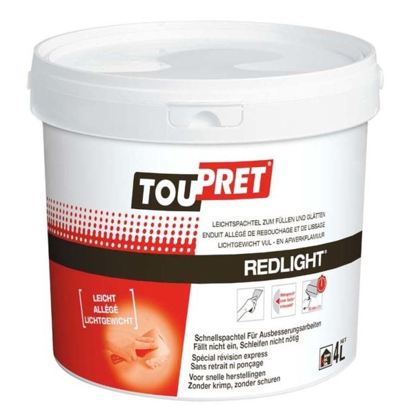 Enduit Rebouchage lissage Toupret REDLIGHT Seau 4l materiauxnet