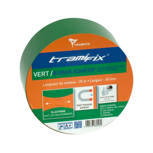 Ruban Adhésif Pare-Vapeur Tramifix Vert 60/2,8 mm x 25 m Tramico