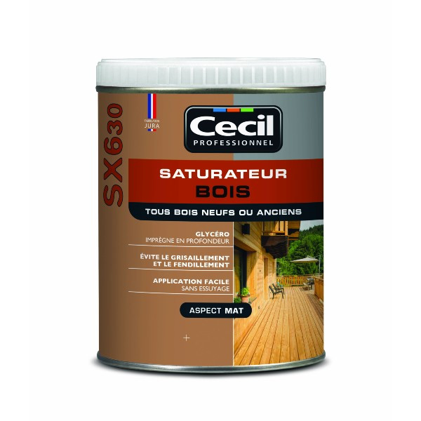 Saturateur Bois de Jardin Tous Supports Cecil SX 630 Chêne Clair 1L