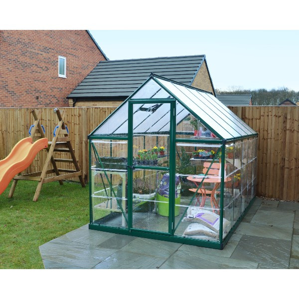 Serre De Jardin Canopia By Palram Hybrid 3.4m² Verte - Aluminium Et Polycarbonate Résistant UV