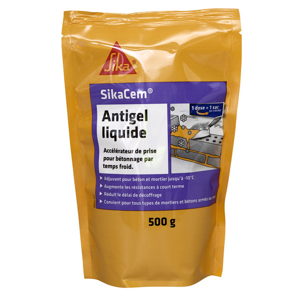 Anti Gel Liquide pour Béton et Mortier Sikacem, 0,5 litres