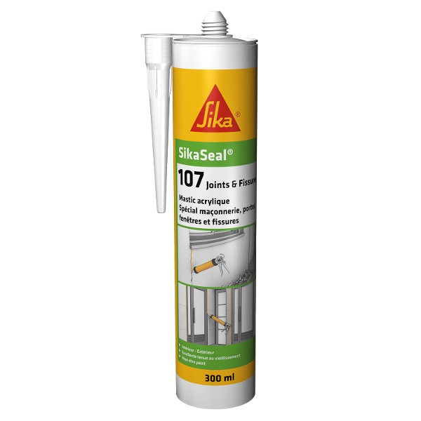 Mastic Acrylique SIKASEAL 107 joint et fissure Gris cartouche 300ml 