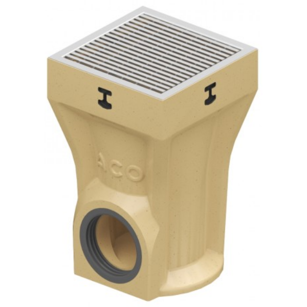 Siphon de Sol A15 ACO Europoint Grille Inox Caillebotis 25x25, H400mm
