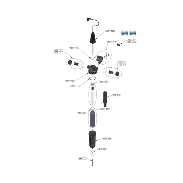 Stérilisateur UV CINTROPUR 2100 Pour Eau - Traitement Bactéries Et Virus - 230V 50Hz - Préfiltre 25µm