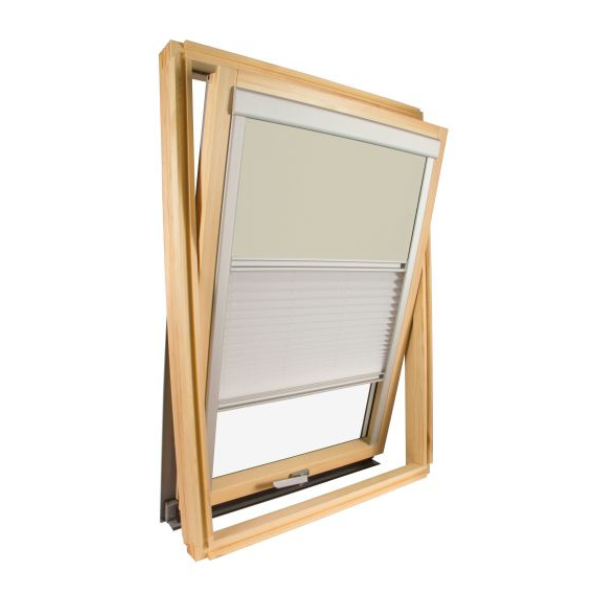 Store Velux Occultant Duo DFD-S M04 Blanc/Beige 1085 Plissé Blanc 1016